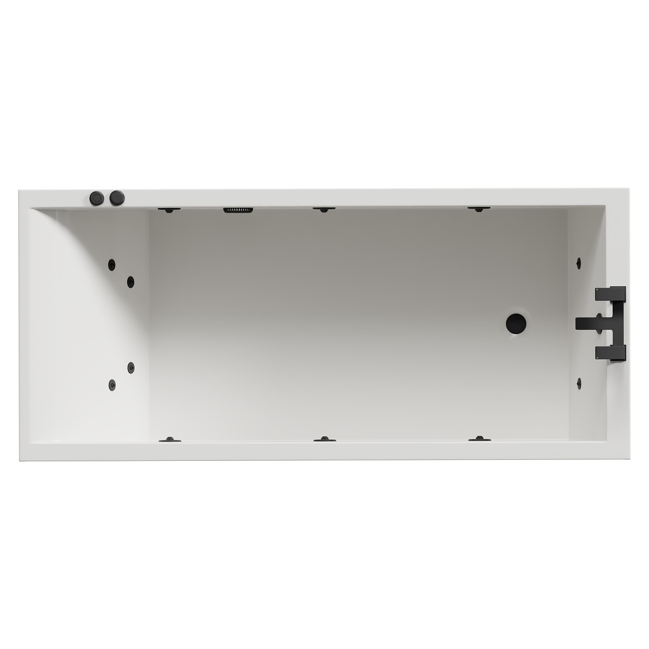 Summit 12 Jet Matt Black V-Tec Single Ended Whirlpool Bath