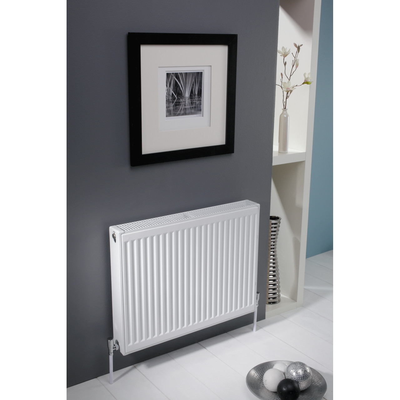 Kartell White K-Rad Kompact Type 22 Double Panel With Double Convector Horizontal Radiator | | Mild Steel | 600Mm X 500Mm