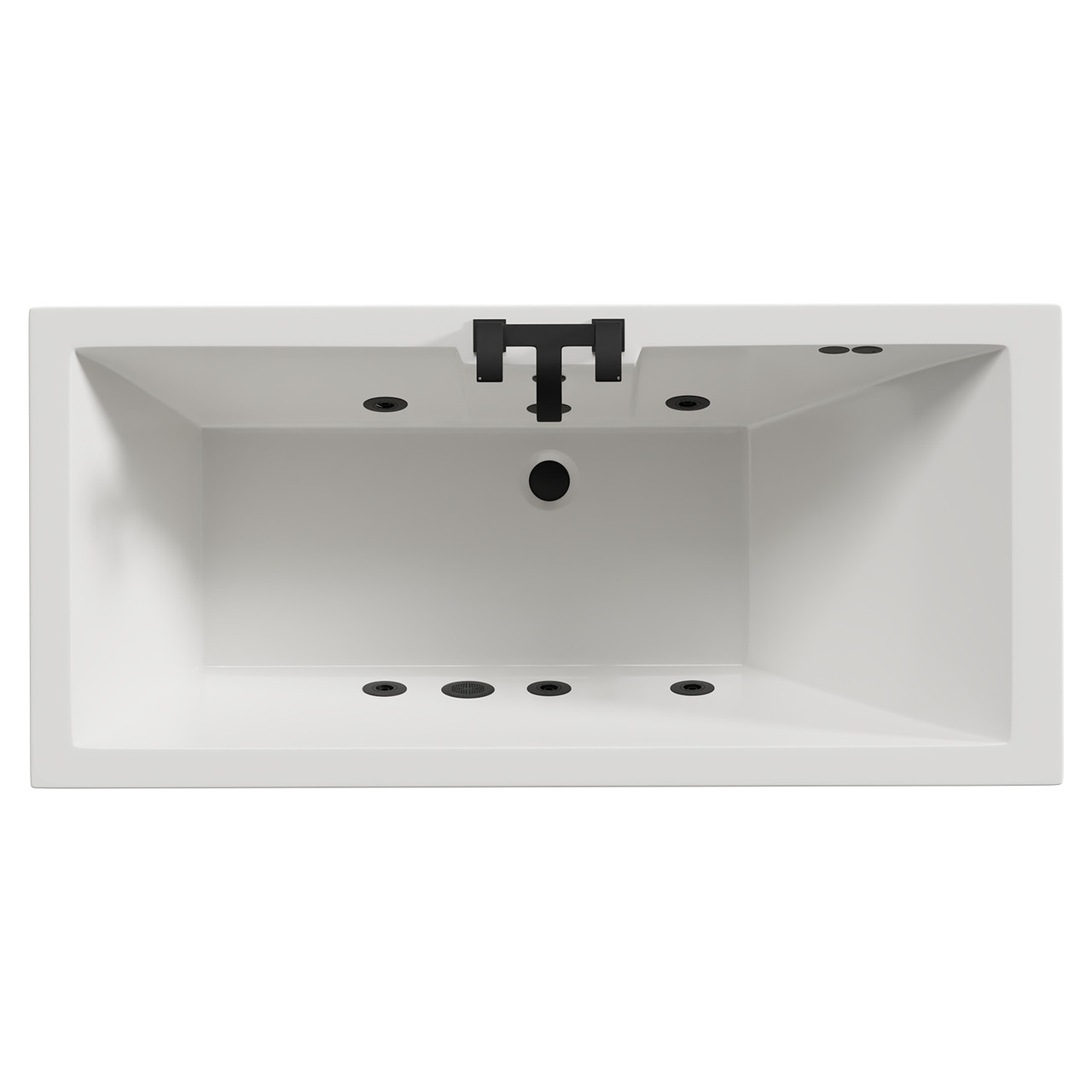 Legend Baths Legend Left Hand 6 Jet Matt Black Flat Jet Single Ended Whirlpool Bath