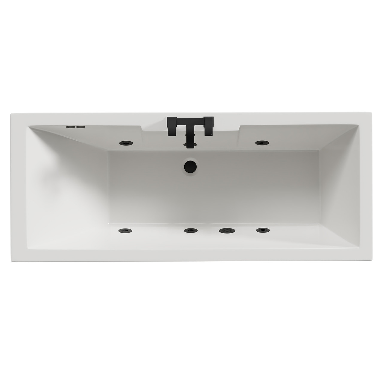 Legend Baths Legend Right Hand 6 Jet Matt Black Flat Jet Single Ended Whirlpool Bath