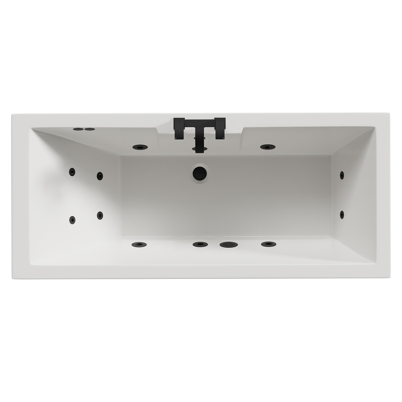 Legend Baths Legend Right Hand 12 Jet Matt Black Flat Jet Single Ended Whirlpool Bath