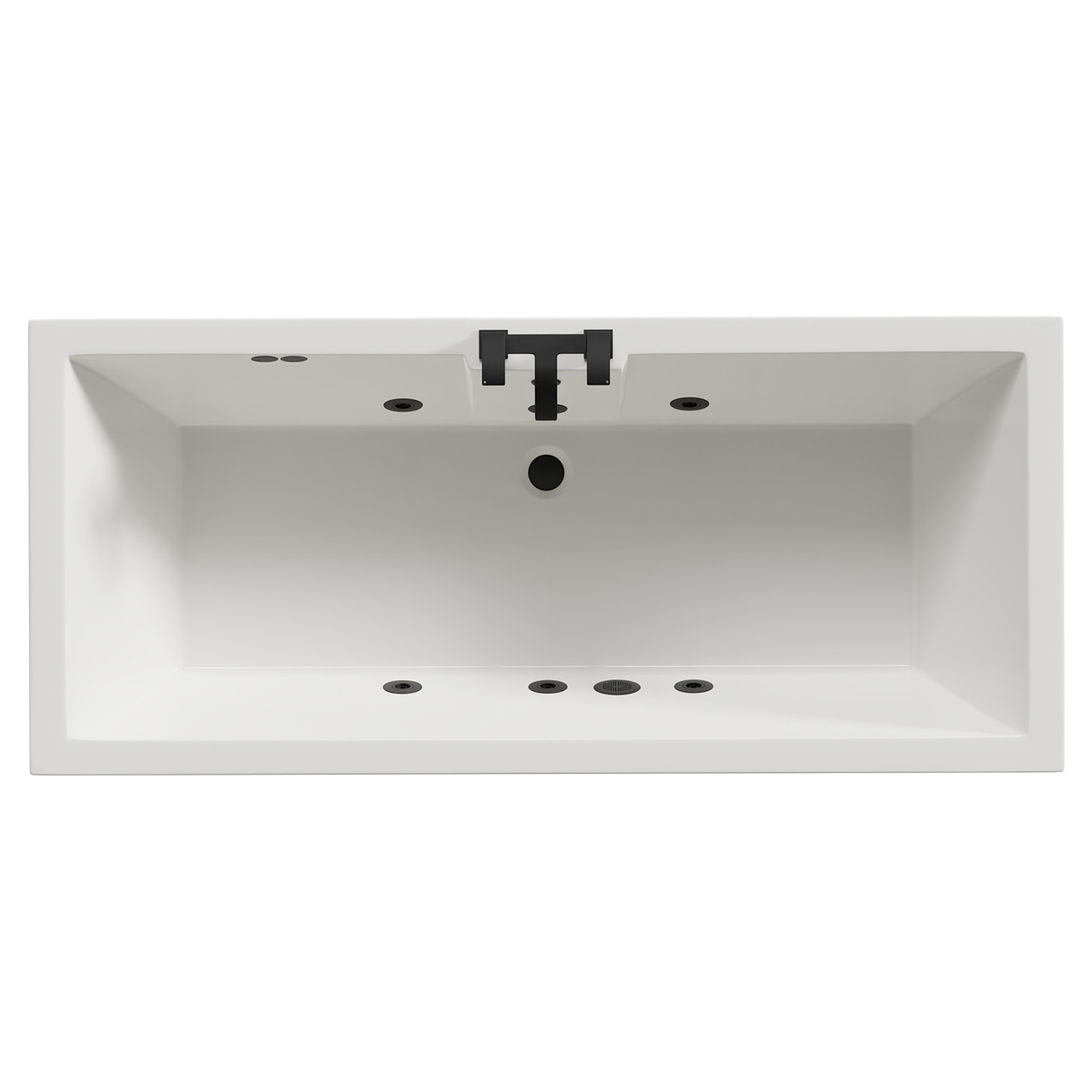 Legend Baths White Legend Left Hand 6 Jet Matt Black Flat Jet Single Ended Whirlpool Bath | | Acrylic | 1700Mm X 750Mm