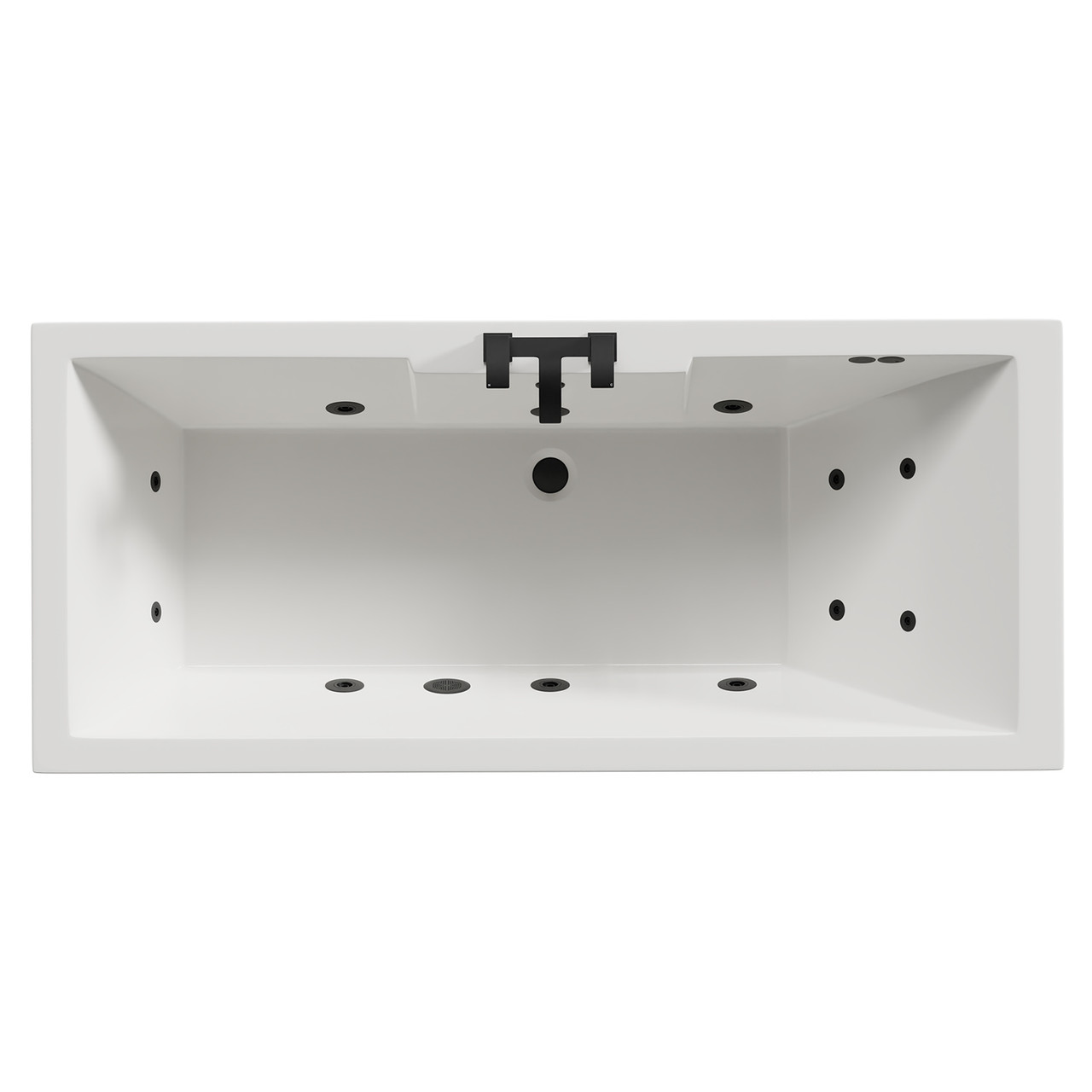 Legend Baths Legend Left Hand 12 Jet Matt Black Flat Jet Single Ended Whirlpool Bath