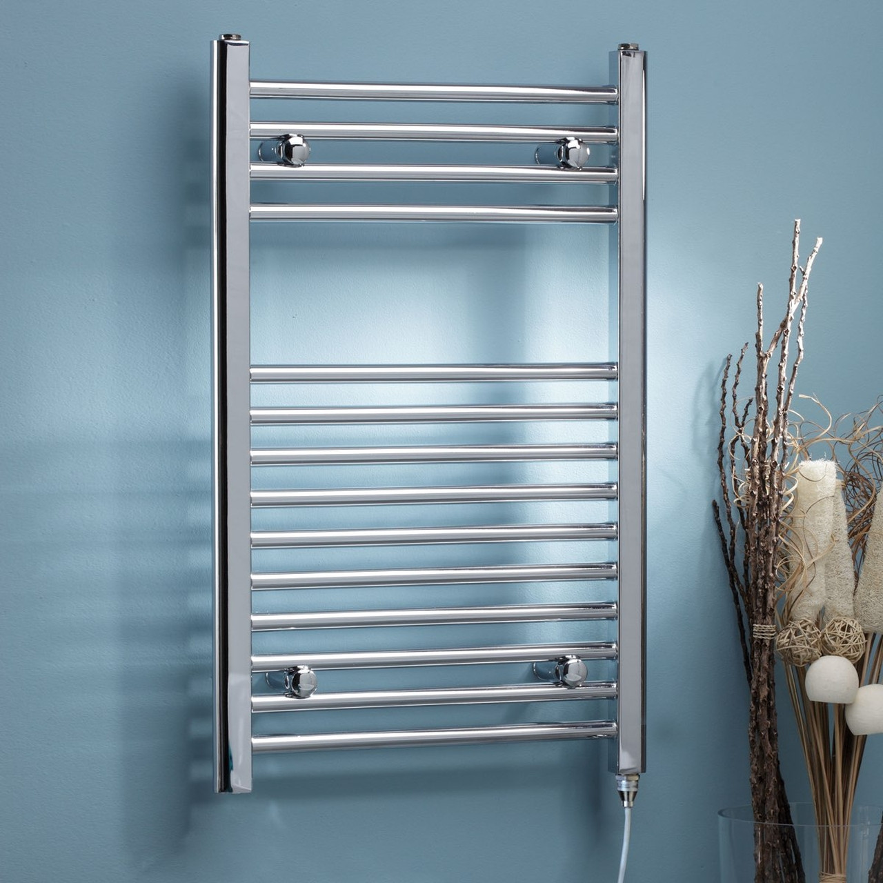 Kartell Chrome Straight Electric Towel Rail | | Mild Steel | 800Mm X 500Mm