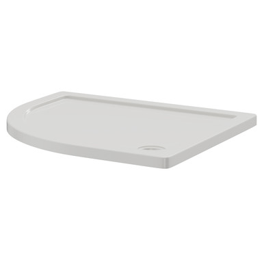 Nuie White Pearlstone Left Hand Offset Quadrant Shower Tray | | Acrylic/Stone Resin | 900Mm X 760Mm X 40Mm