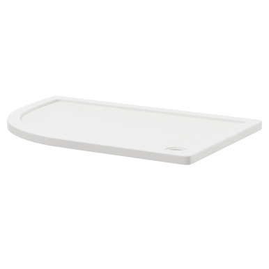 Wholesale Domestic White Pearlstone Slip Resistant Left Hand Offset Quadrant Shower Tray | | Acrylic/Stone Resin | 1200Mm X 800Mm X 40Mm