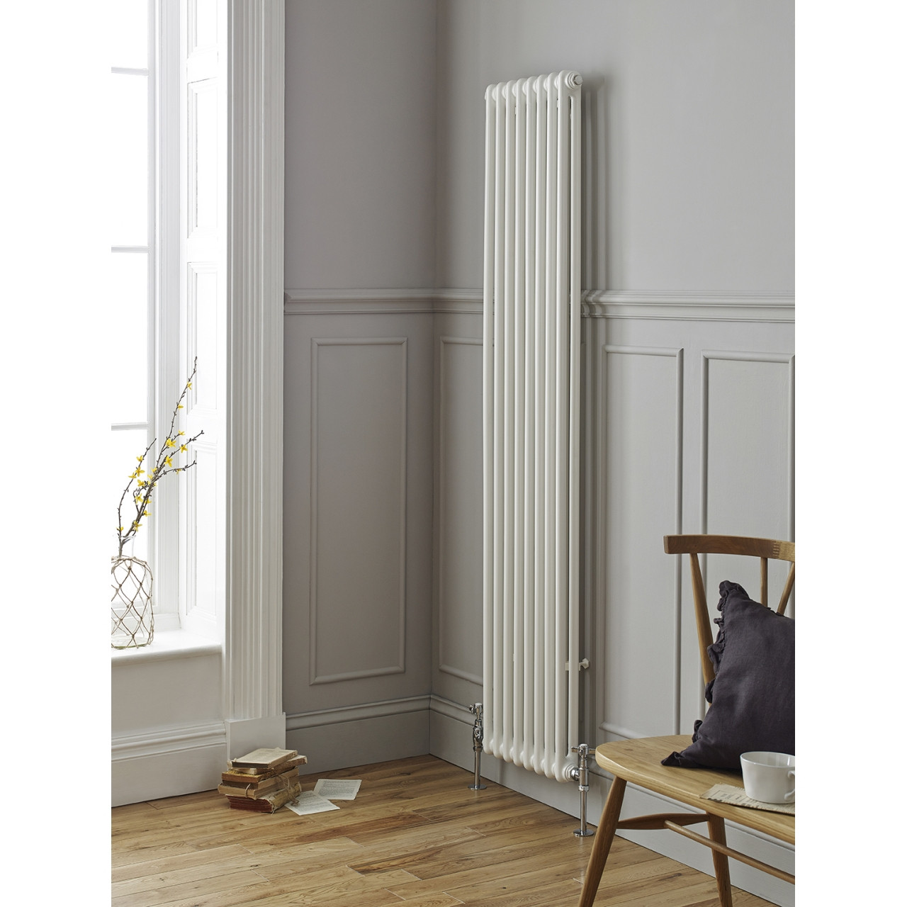 Kartell White Laser Klassic Triple Column Vertical Radiator | | Mild Steel | 1800Mm X 335Mm
