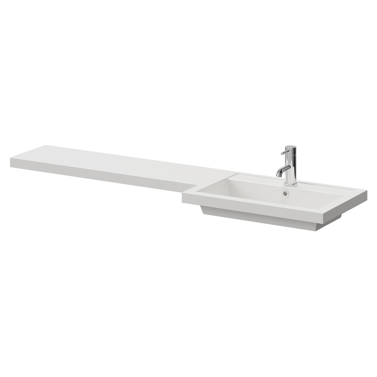 Napoli Right Hand L Shaped Furniture Basin with 1 Tap Hole
