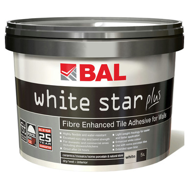 BAL White Star Plus 5L Ready Mixed Wall Tile Adhesive, alternate view 3
