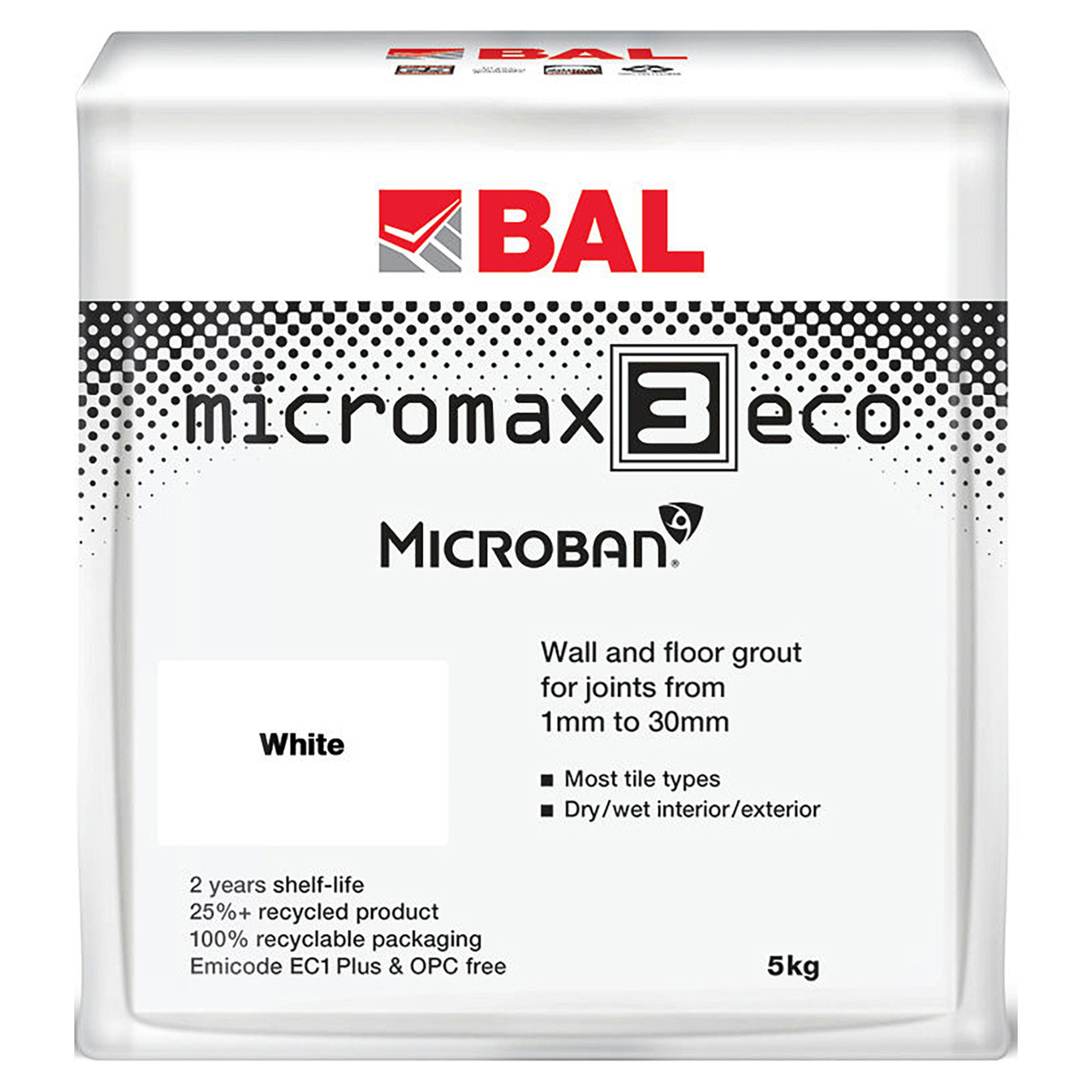 BAL Micromax3 Eco 5kg Flexible Wall and Floor Tile Grout