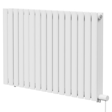 Boone White Horizontal Electric Double Panel Radiator | | Mild Steel | 600Mm X 960Mm