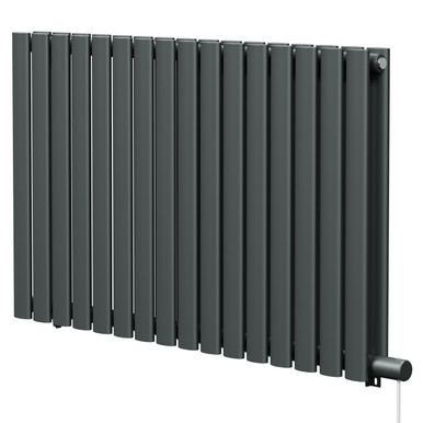 Boone Anthracite Horizontal Electric Double Panel Radiator | | Mild Steel | 600Mm X 960Mm