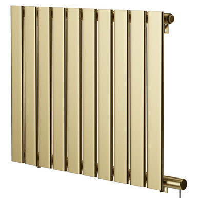 Hudson Reed Colore Radiator Hudson Colore Brushed Brass 600mm x 756mm Horizontal Electric Single ...