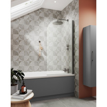 Nuie Pacific Hinged Round Straight Bath Screen, alternate view 2