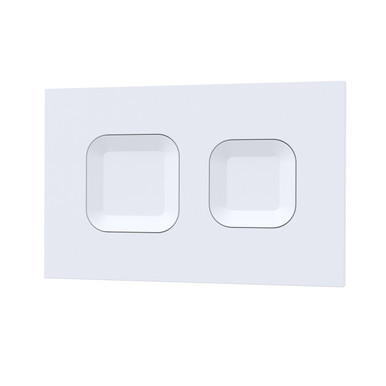 Nuie Matt White Ceramic Dual Flush Plate With Square Push Buttons | | Abs | 267Mm X 170Mm X 11Mm