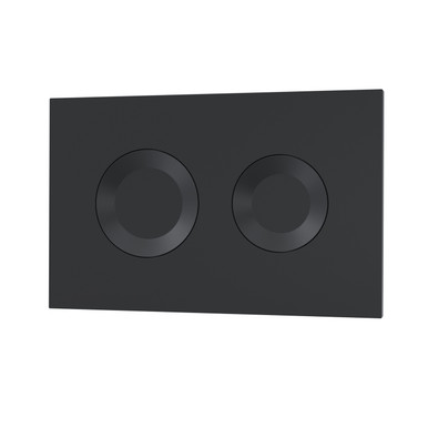 Nuie Matt Black Ceramic Dual Flush Plate With Round Push Buttons | | Abs | 267Mm X 170Mm X 11Mm