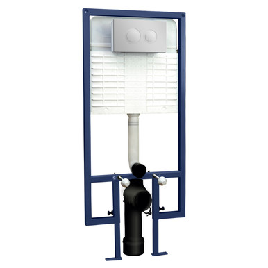 Nuie White Dual Flush Concealed Cistern With Frame | | Stainless Steel | 520Mm X 1136Mm X 204Mm