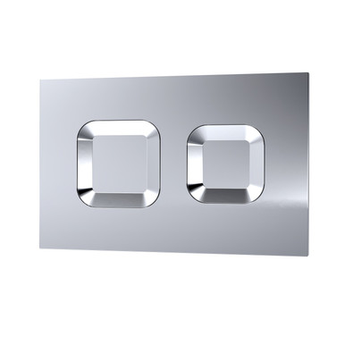 Nuie Chrome Dual Flush Plate With Square Push Buttons | | Plastic | 267Mm X 170Mm X 11Mm