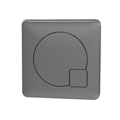 Nuie Brushed Pewter Square Dual Flush Push Button | | Plastic | 70Mm X 70Mm X 99Mm