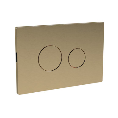 Nuie Brushed Brass Dual Flush Plate With Round Push Buttons | | Plastic | 210Mm X 140Mm X 99Mm