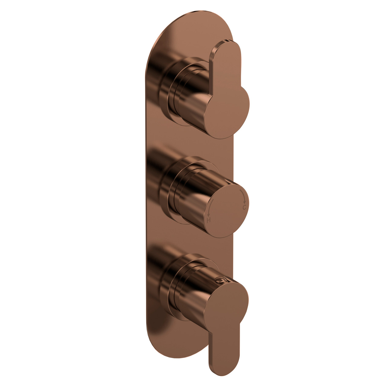 Nuie Brushed Bronze Arvan Triple Concealed Thermostatic Shower Valve | | Brass | 80Mm X 280Mm X 136Mm