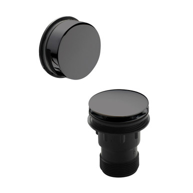 Nuie Brushed Pewter Push Button Inset Bath Waste With Overflow | | Brass | 70Mm X 70Mm X 70Mm