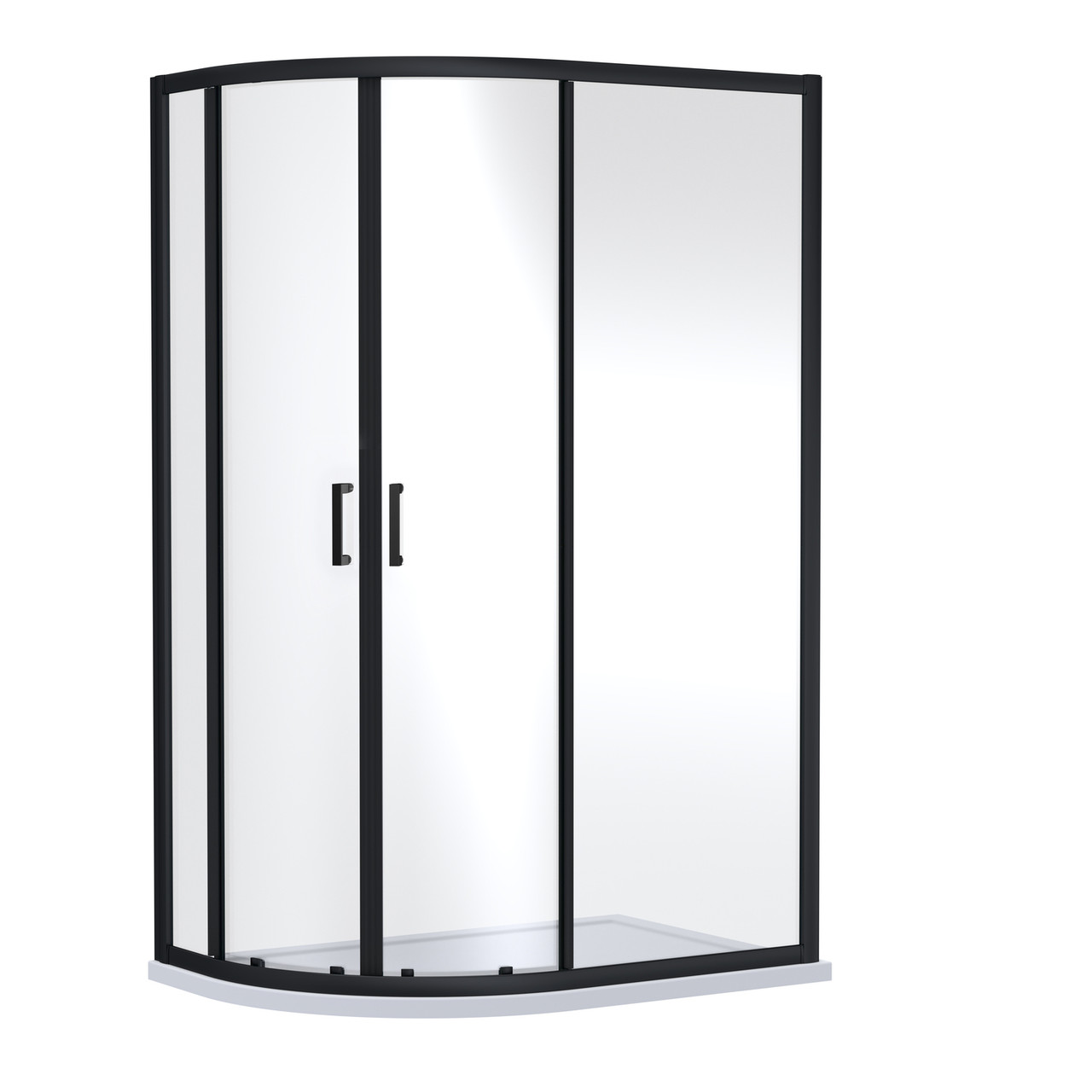 Nuie Matt Black Rene Double Door Offset Quadrant Shower Enclosure | | Aluminium | 900Mm X 1200Mm X 1900Mm