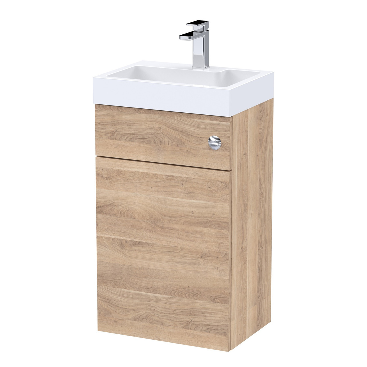 Nuie Athena Woodgrain Combination Vanity Unit with Basin and Cistern