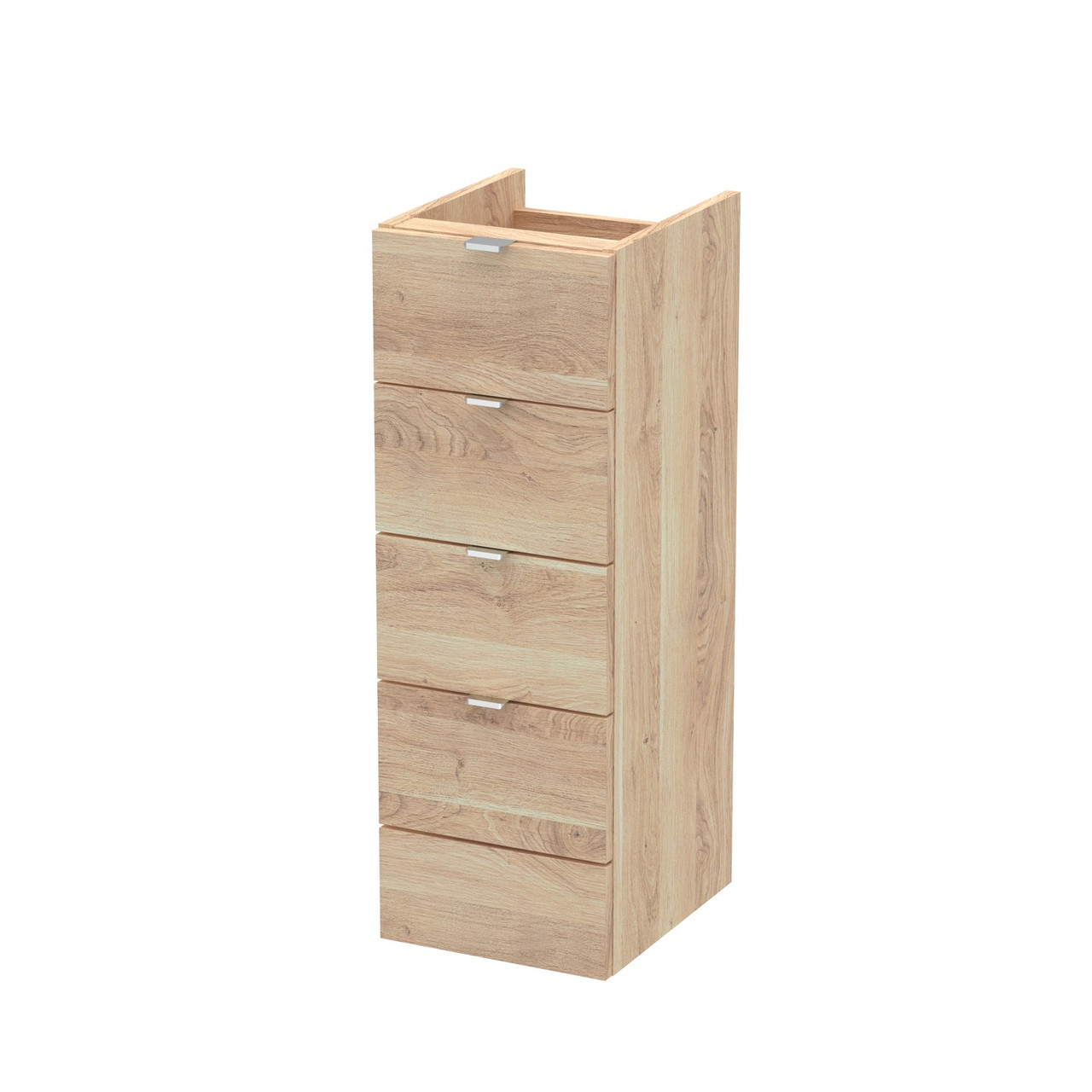 Hudson Reed Fusion Woodgrain Floor Standing 4 Drawer Storage Unit