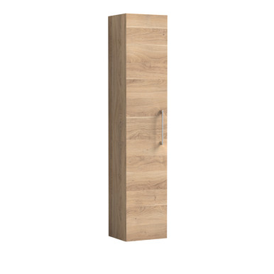 Nuie Bleached Oak Arno Woodgrain Single Door Tall Wall Hung Storage Unit | | Mfc | 300Mm