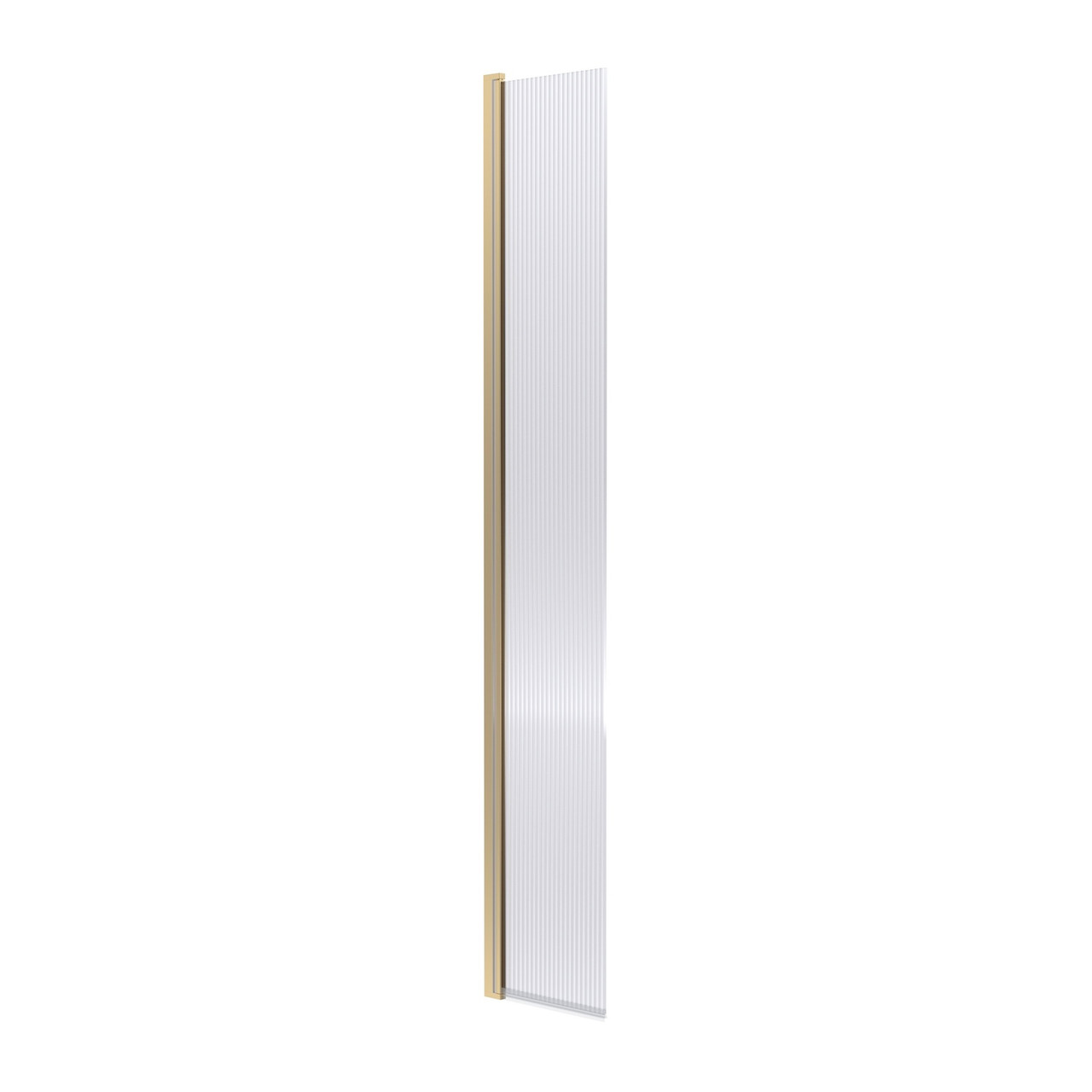 Nuie Brushed Brass Fluted Wetroom Concealed Hinged Return Screen With Fittings | | Aluminium | 300Mm X 1850Mm