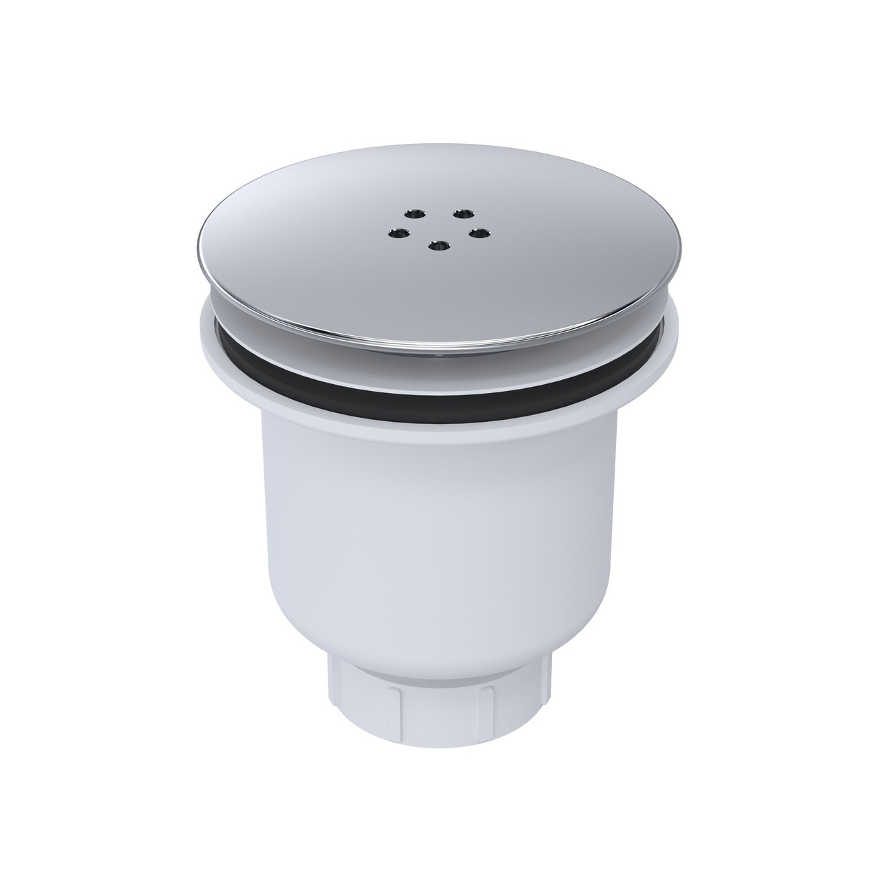 Nuie Cover White Body Fast Flow Shower Waste with Bottom Outlet