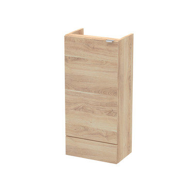 Hudson Reed Bleached Oak Fusion Compact Woodgrain Single Door Vanity Unit | | Mfc | 400Mm