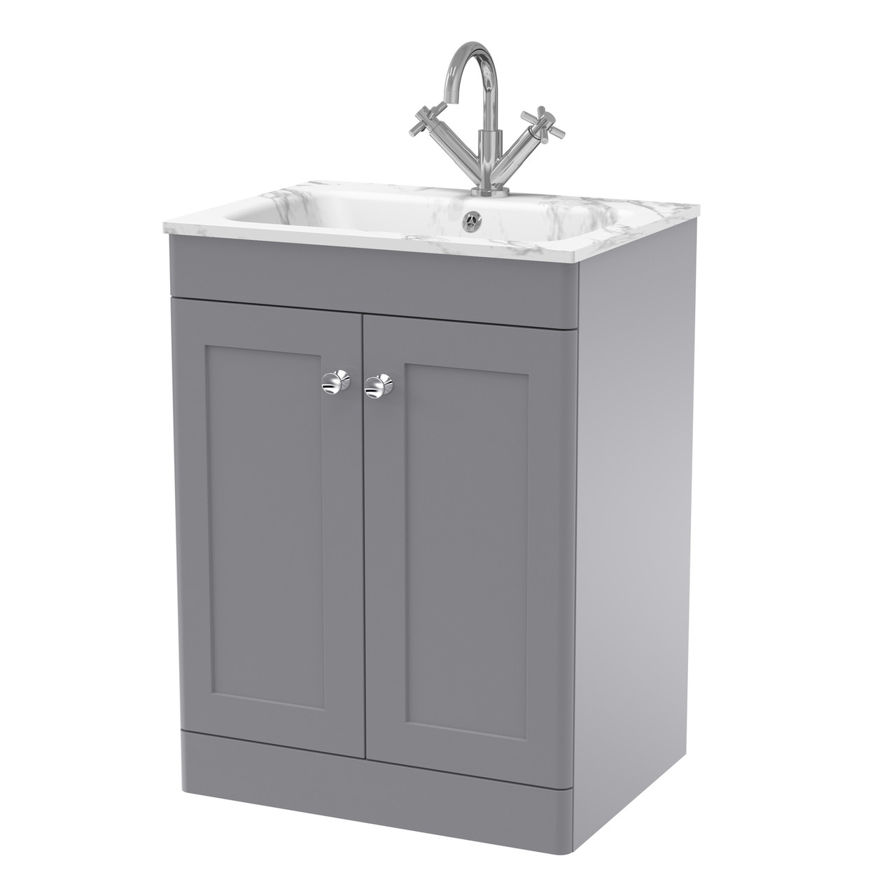 Nuie Classique 2 Door Vanity Unit and Carrera Marble Stone Basin