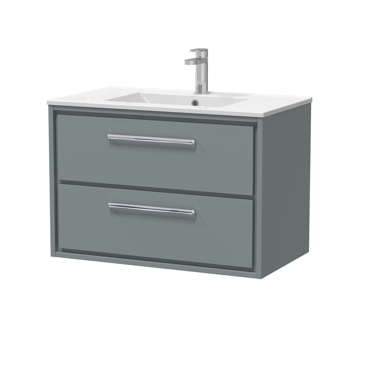 Hudson Reed Lille Matt Wall Hung 2 Drawer Vanity Unit and Minimalist Basin