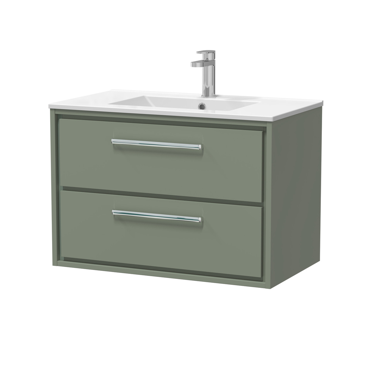 Hudson Reed Lille Matt Wall Hung 2 Drawer Vanity Unit and Minimalist Basin