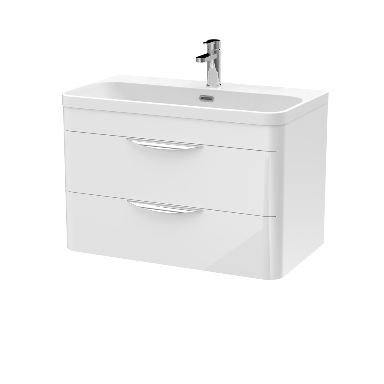 Nuie Parade Wall Hung 2 Drawer Vanity Unit and Thin Edge Basin