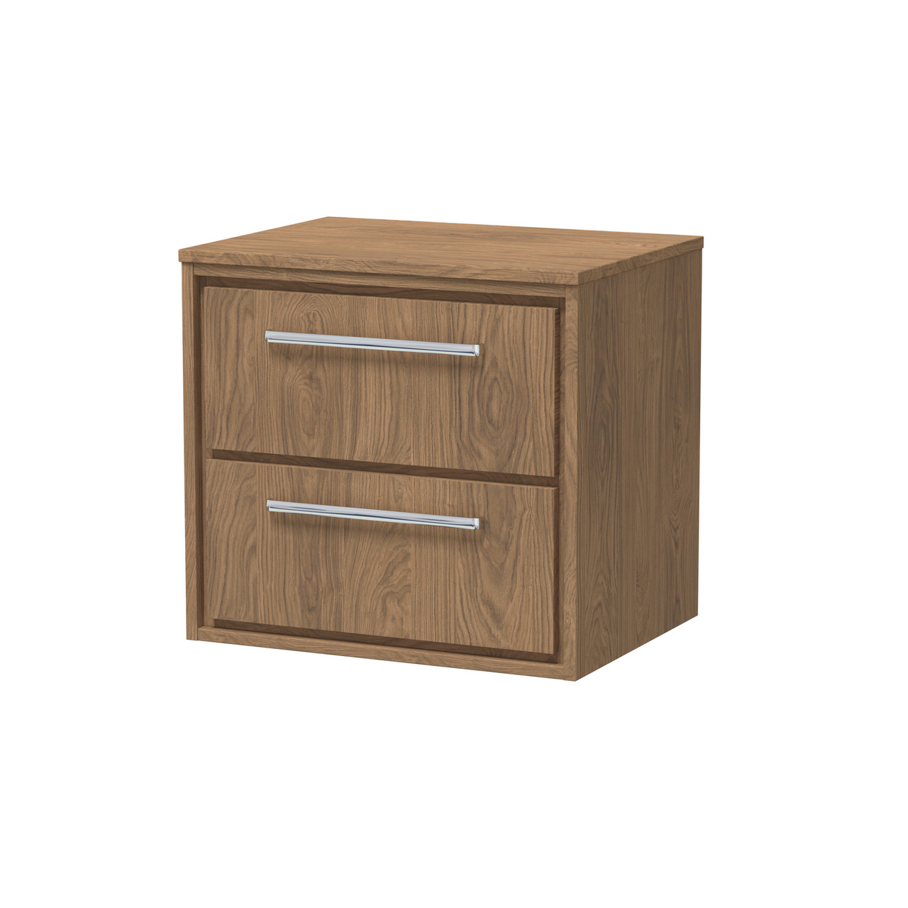 Hudson Reed Lille Woodgrain Wall Hung 2 Drawer Vanity Unit with Worktop