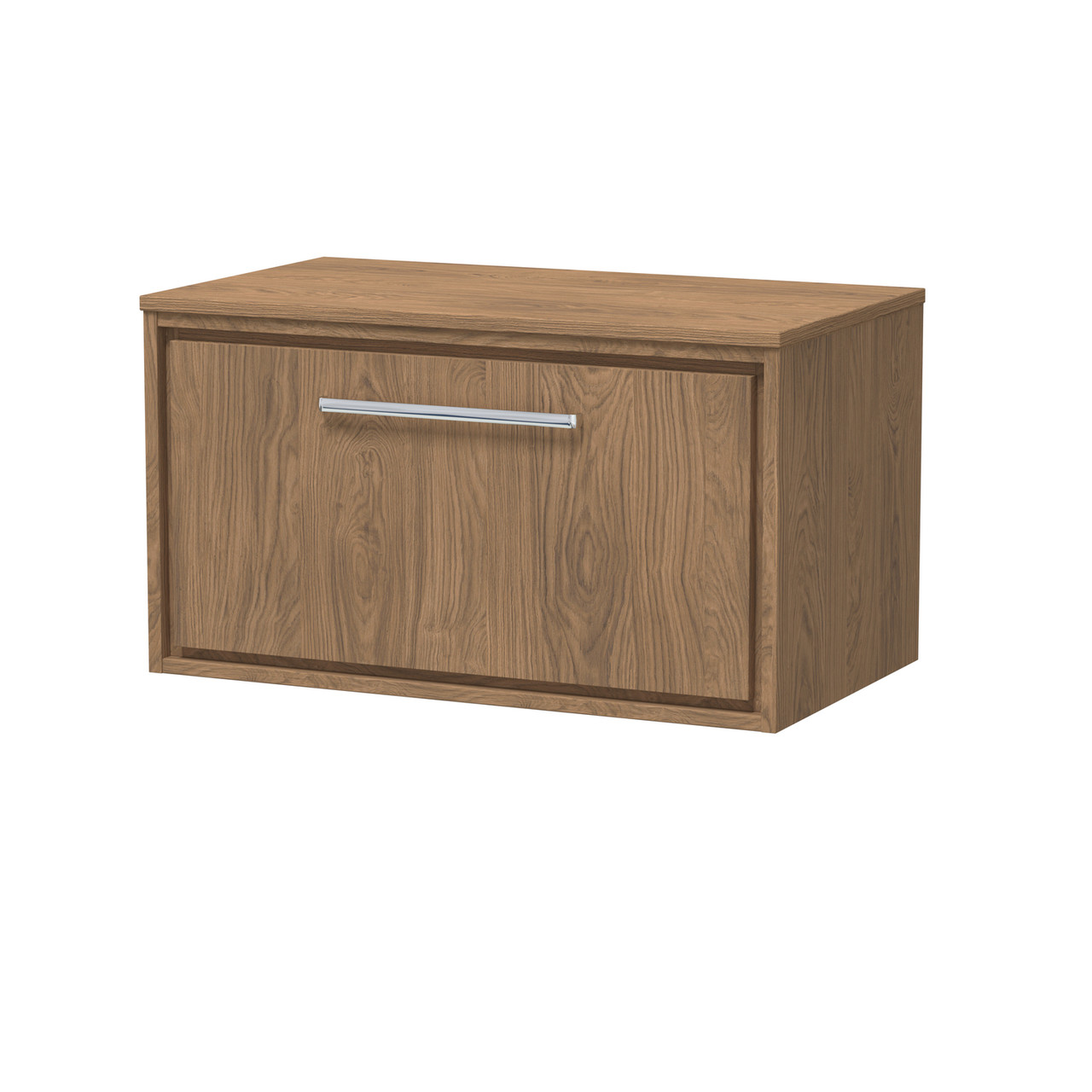 Hudson Reed Lille Woodgrain Wall Hung Single Drawer Vanity Unit with Worktop