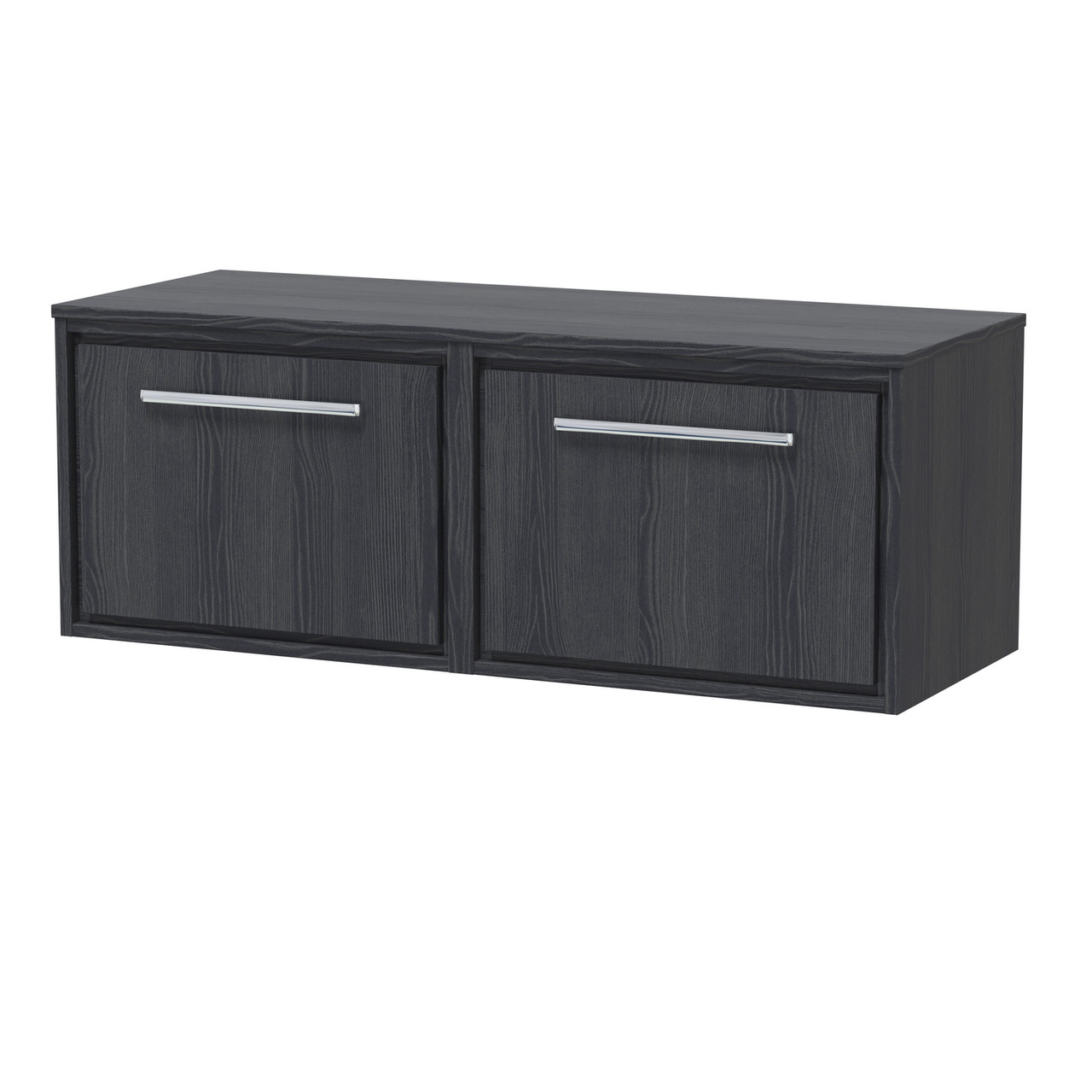 Hudson Reed Lille Woodgrain Wall Hung Single Drawer Vanity Unit with Worktop