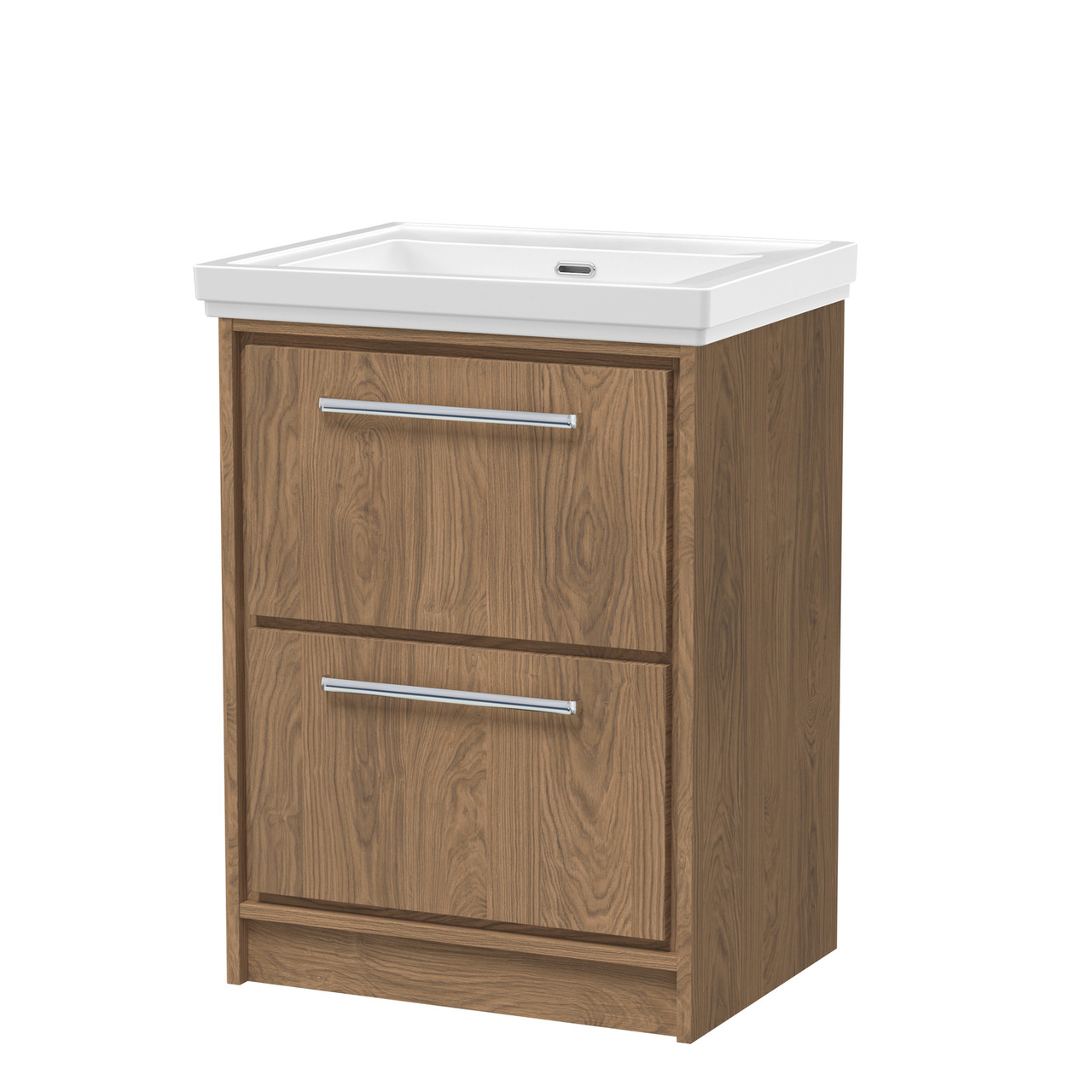 Hudson Reed Lille Woodgrain 2 Drawer Vanity Unit and Classique Fireclay Basin