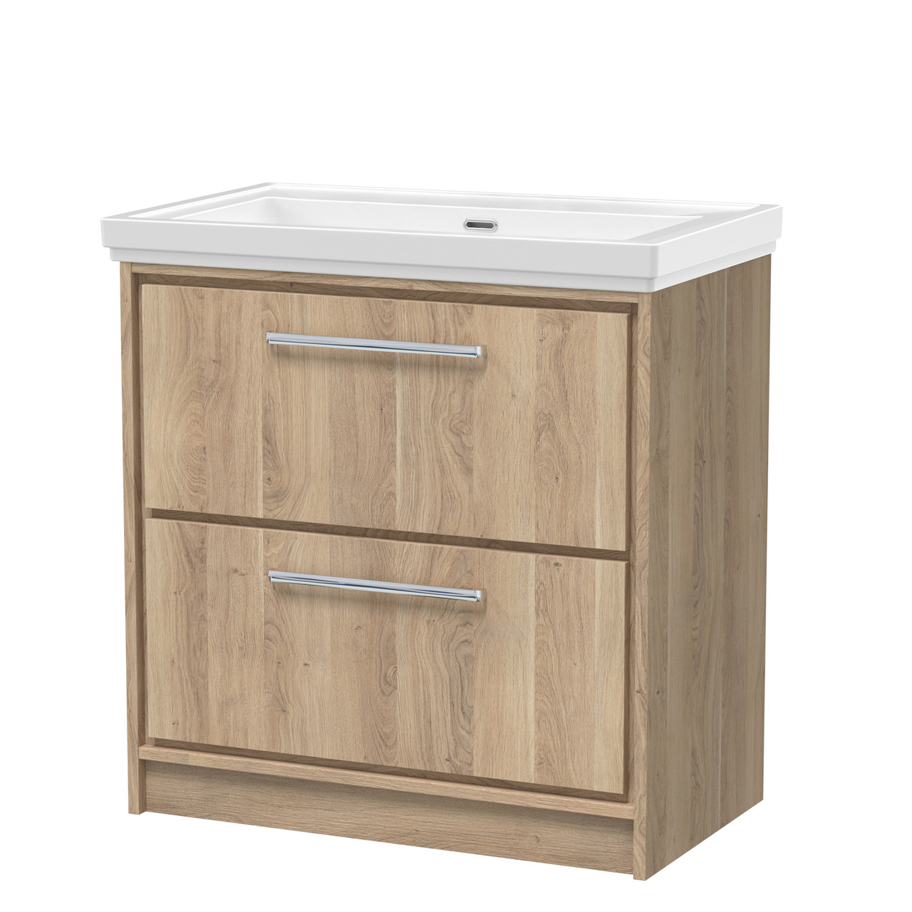 Hudson Reed Lille Woodgrain 2 Drawer Vanity Unit and Classique Fireclay Basin