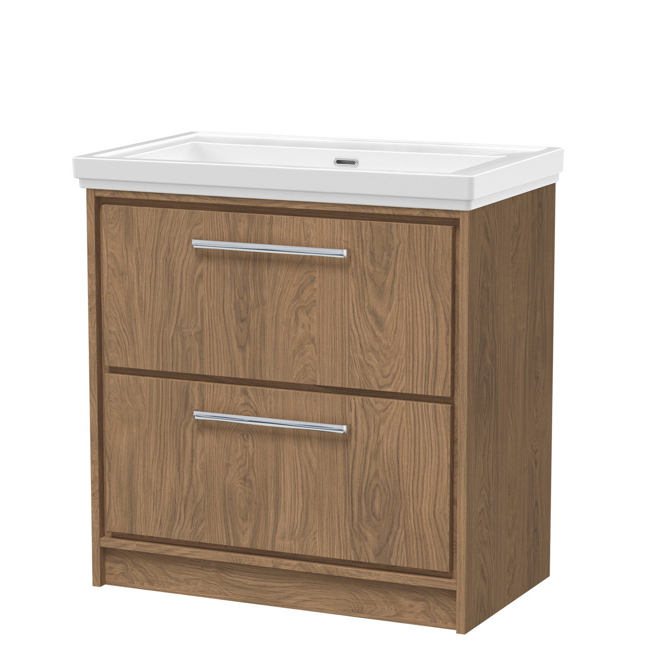 Hudson Reed Lille Woodgrain 2 Drawer Vanity Unit and Classique Fireclay Basin