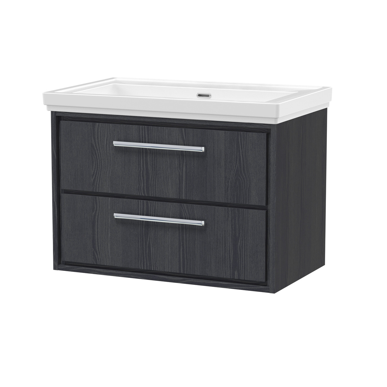 Hudson Reed Lille Woodgrain 2 Drawer Wall Hung Vanity Unit With Fireclay Basin