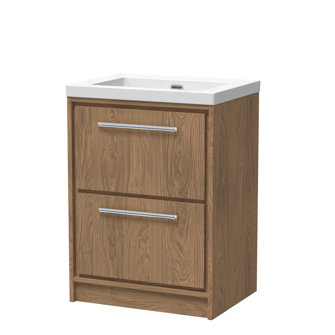 Hudson Reed Lille Woodgrain 2 Drawer Vanity Unit and Classique Fireclay Basin