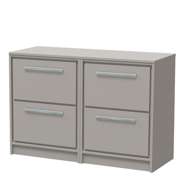 Hudson Reed Pebble Grey Lille Matt 4 Drawer Vanity Unit With Worktop | | Mfc | 1200Mm