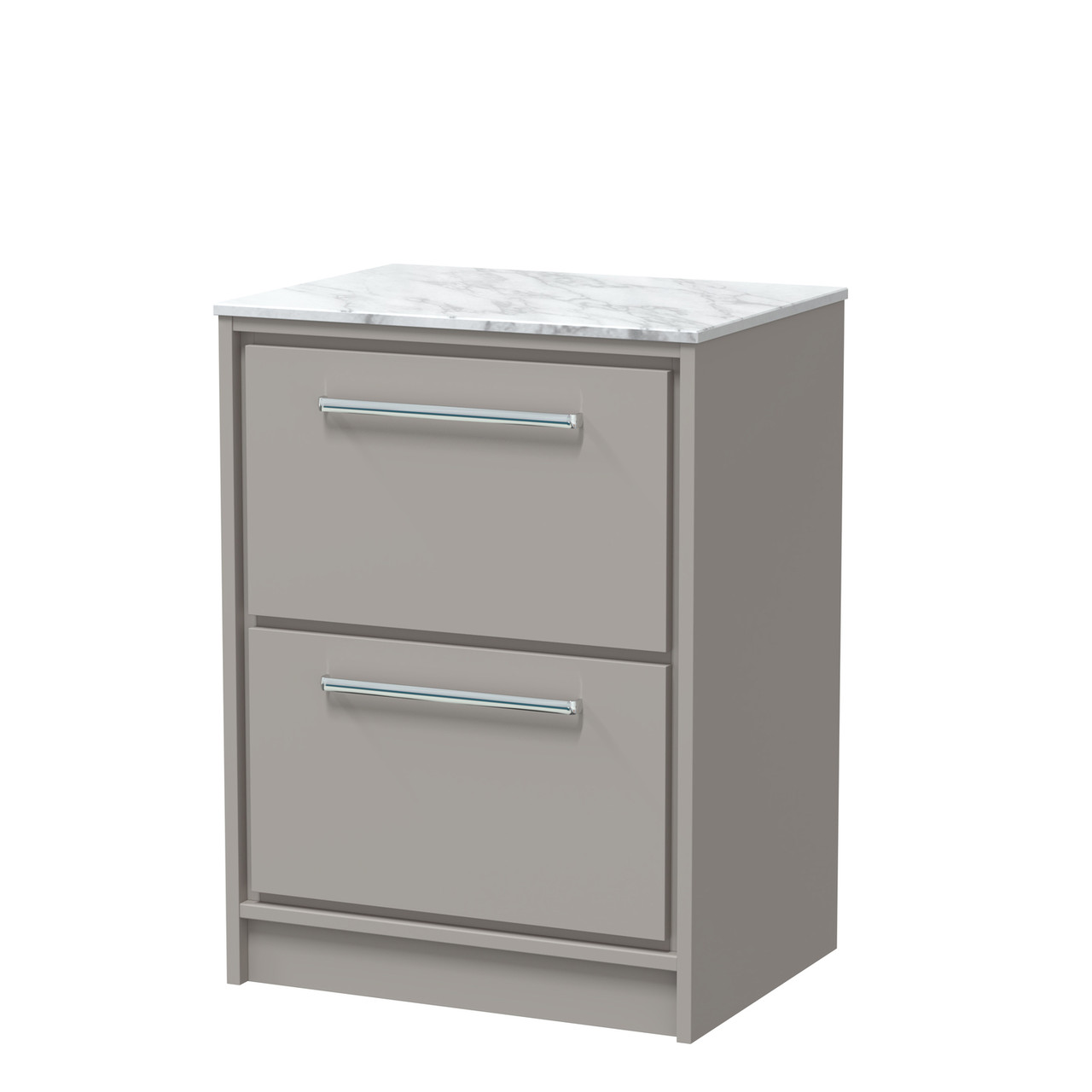 Hudson Reed Lille Matt 2 Drawer Vanity Unit with Carrera Marble Worktop