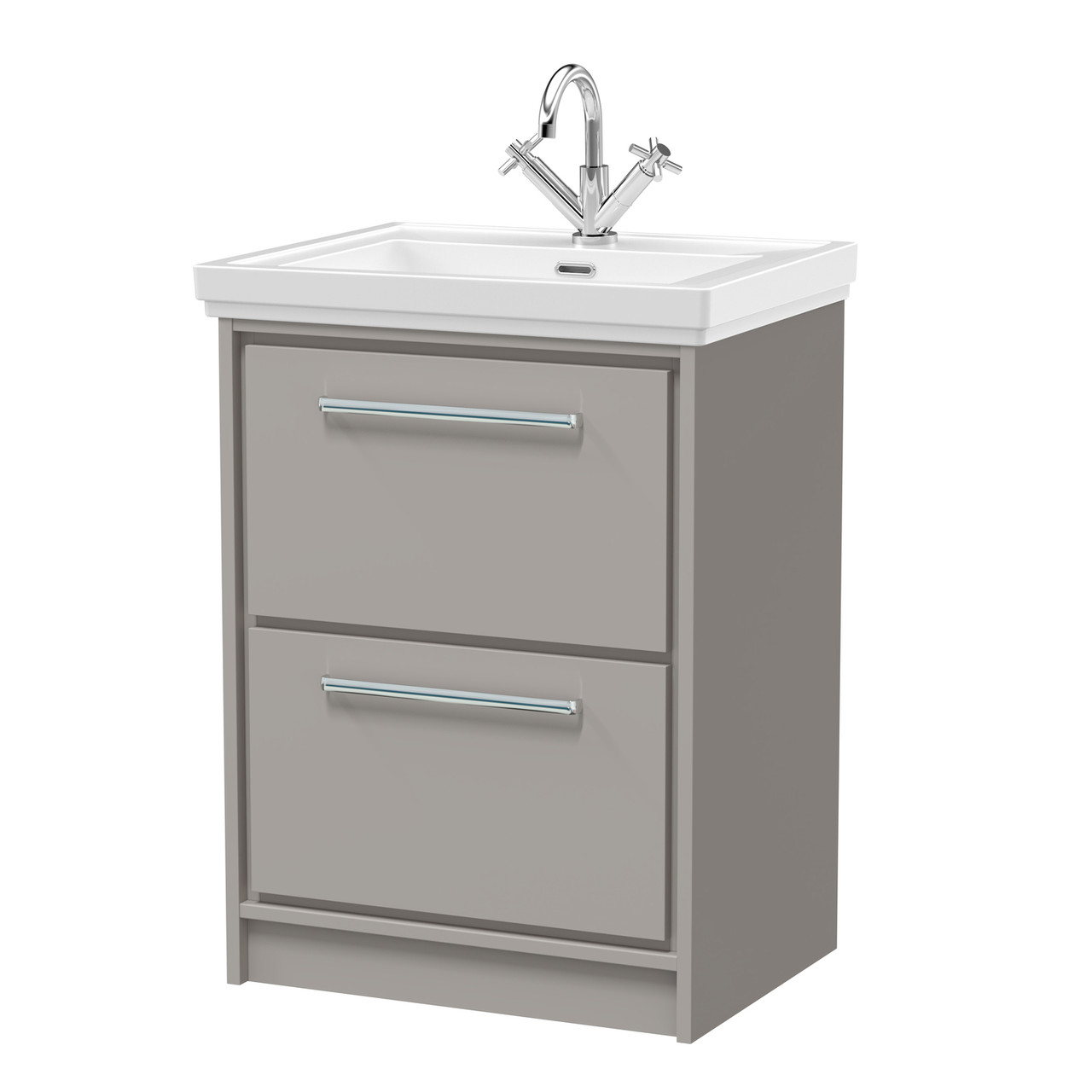 Hudson Reed Lille Matt 2 Drawer Vanity Unit and Classic Fireclay Basin