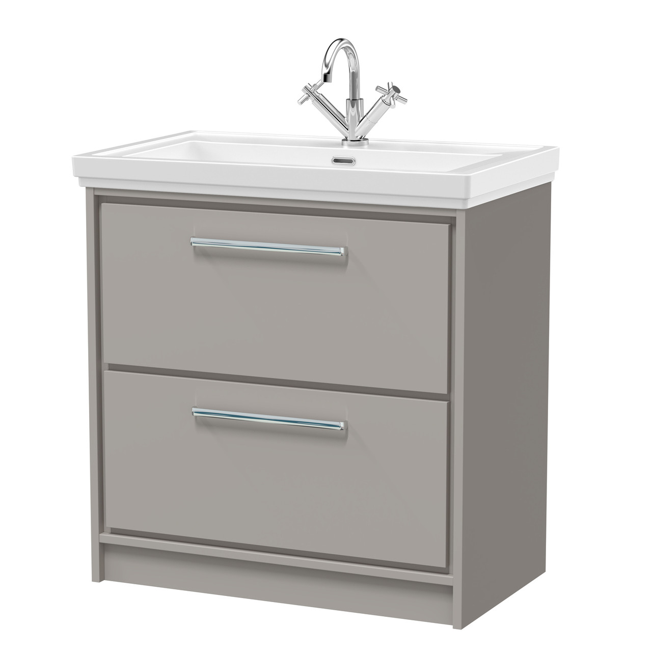 Hudson Reed Lille Matt 2 Drawer Vanity Unit and Classic Fireclay Basin