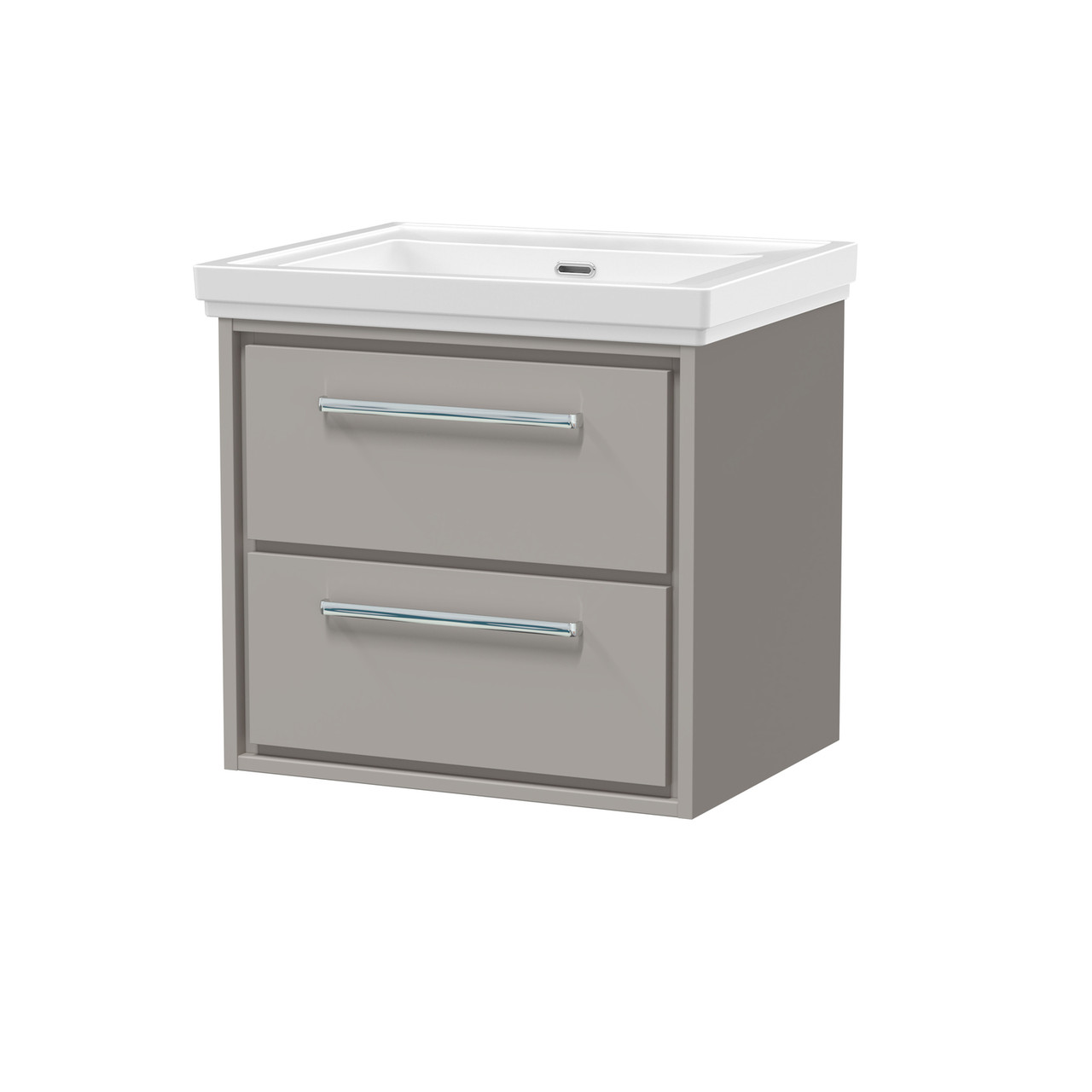Hudson Reed Lille Matt Wall Hung 2 Drawer Vanity Unit and Classique Fireclay Basin